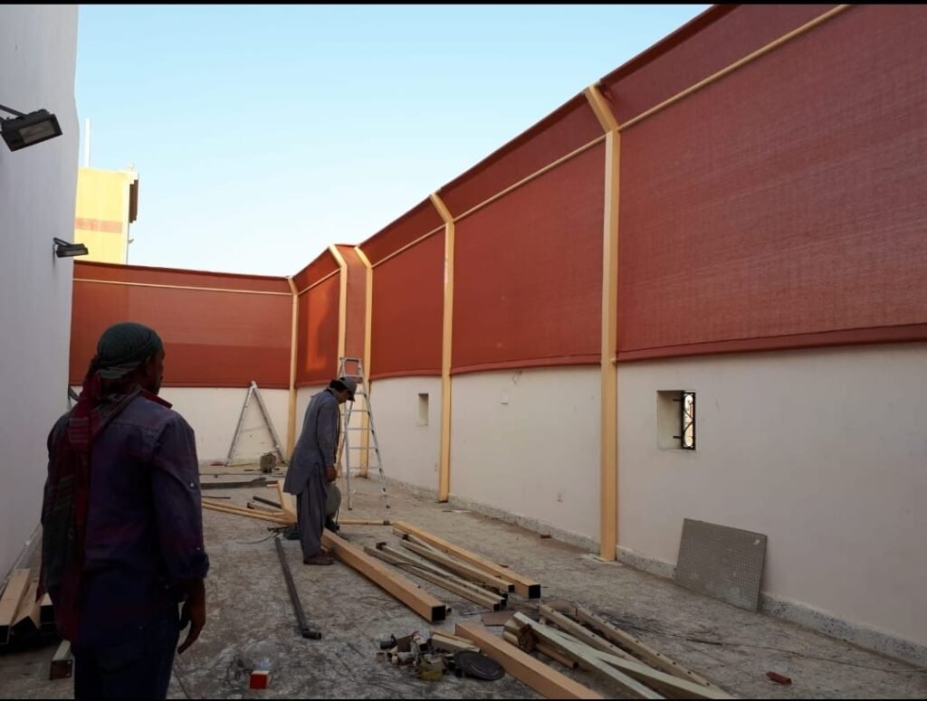 ساتر قماش اسقف في جدة بلون دم الغزال