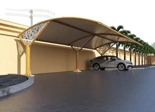 مظلات سيارات شكل مقوس بلون رمادي غامق