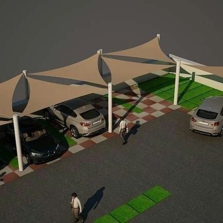 مظلات مواقف سيارات شد انشائي بلون السكري الغامق